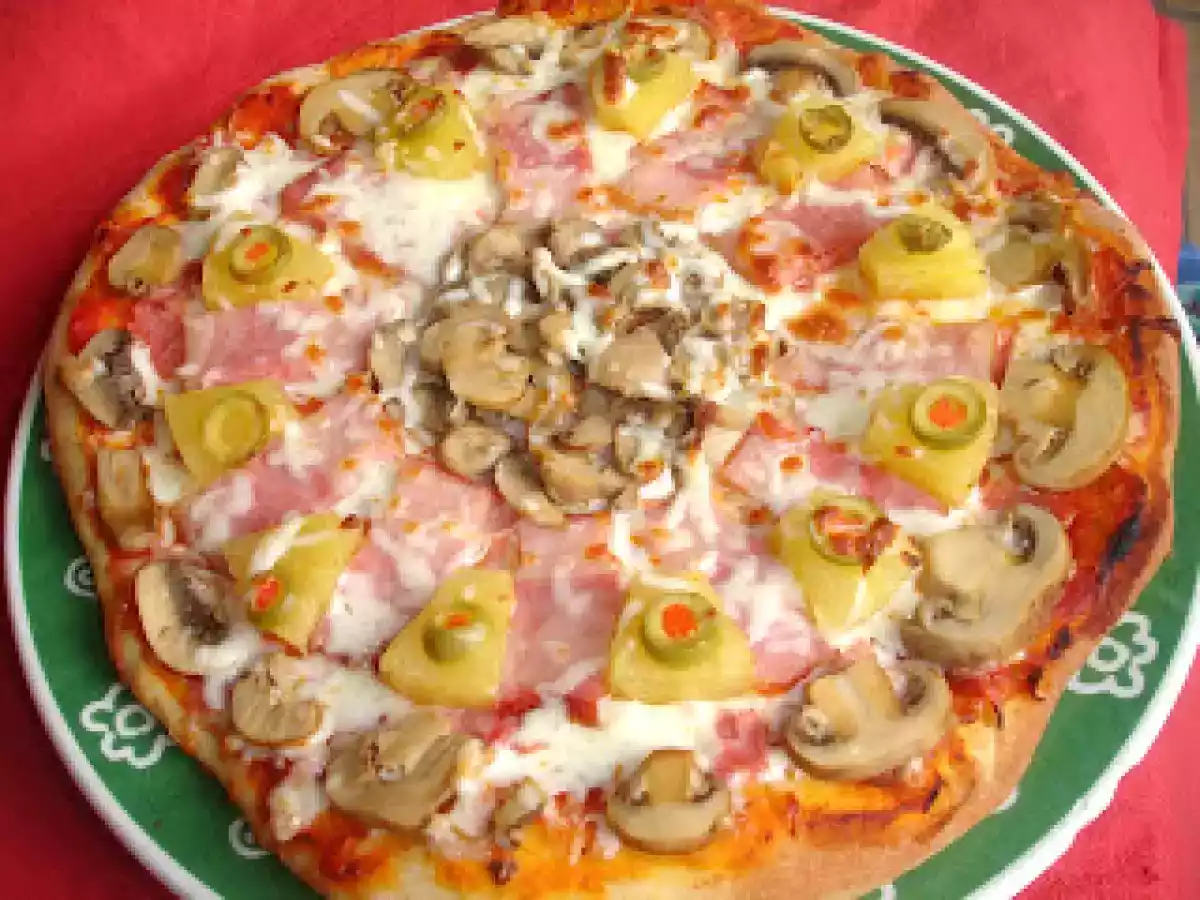 Pizza de Bacon e Cogumelos