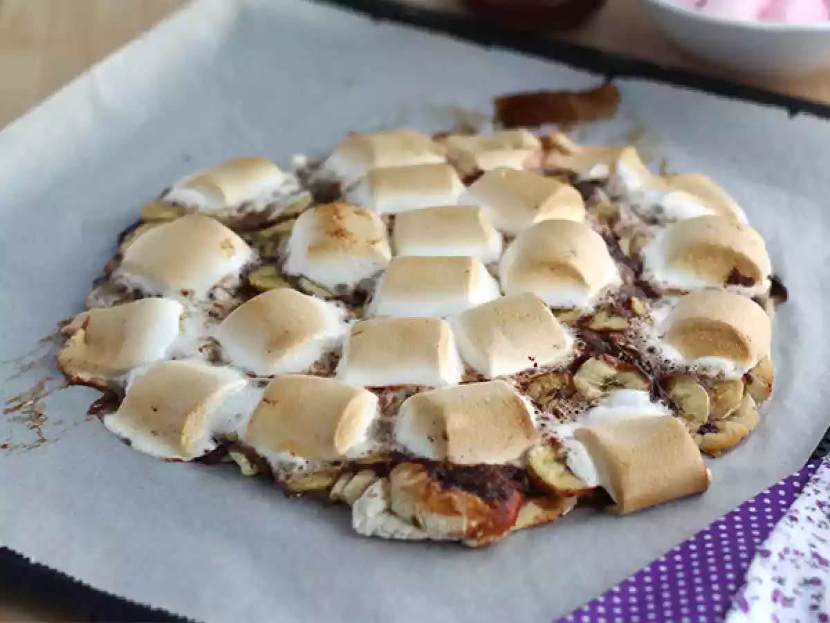 Pizza doce nutella e banana