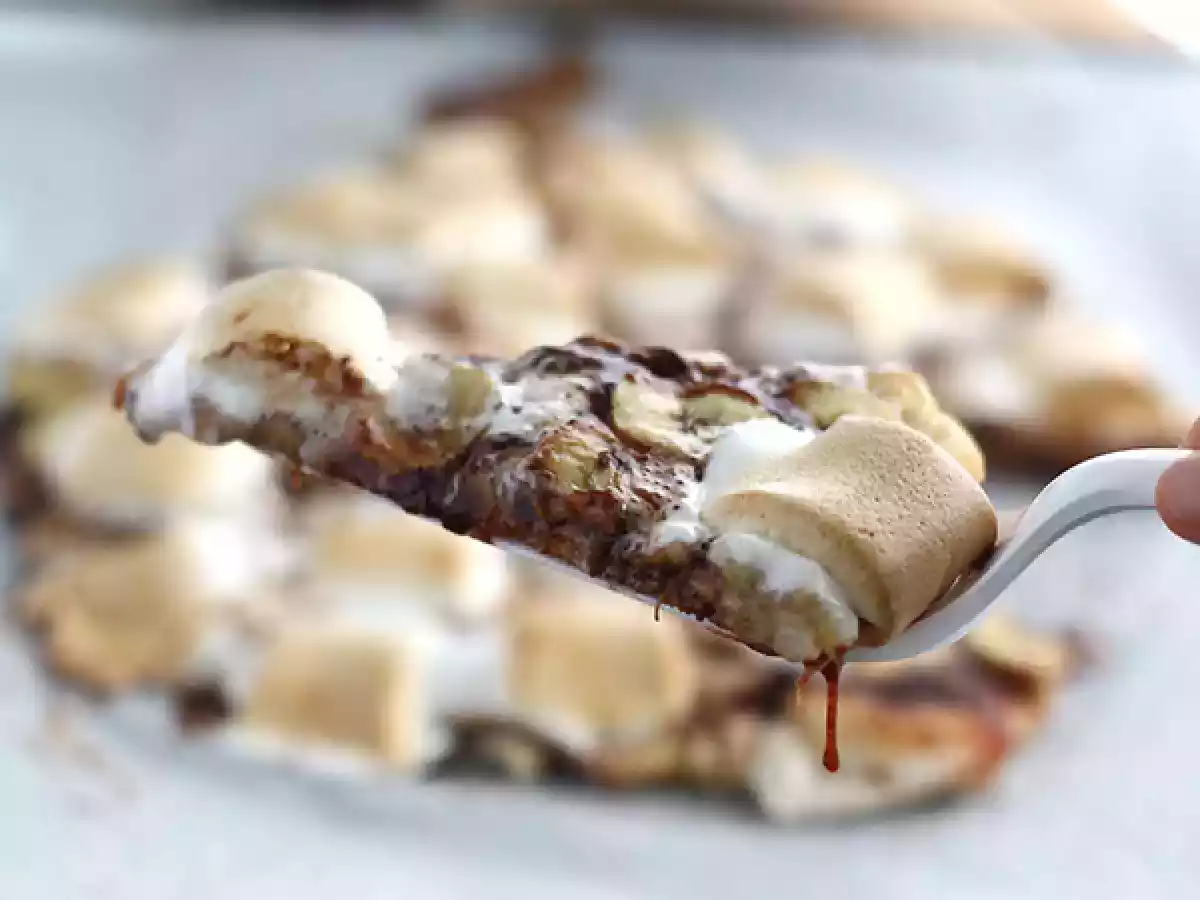 Pizza doce nutella e banana - foto 3