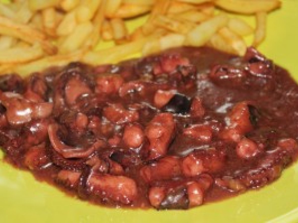 Polvo à lagareiro no microondas