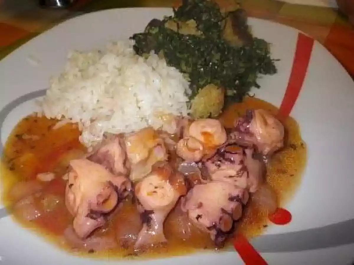 Polvo estufado com cerveja