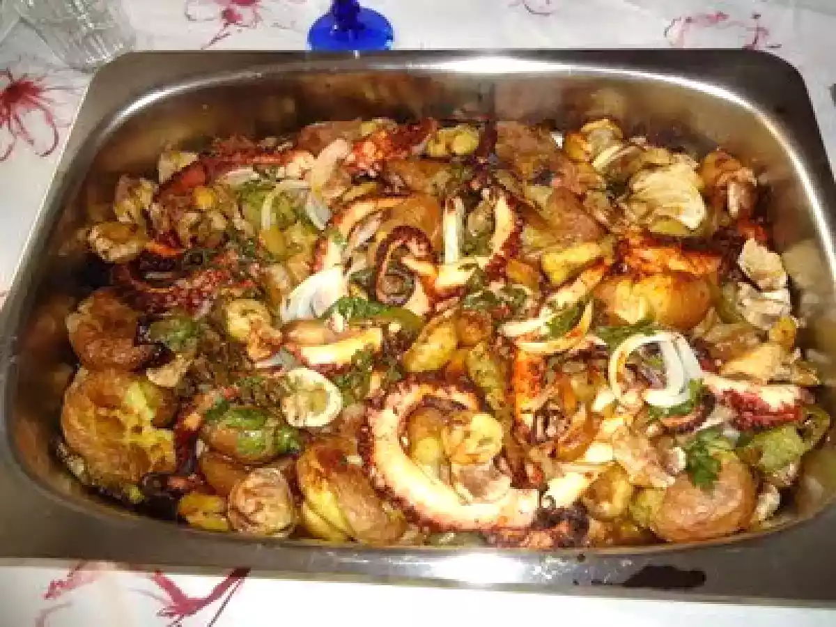 Polvo no forno com castanhas