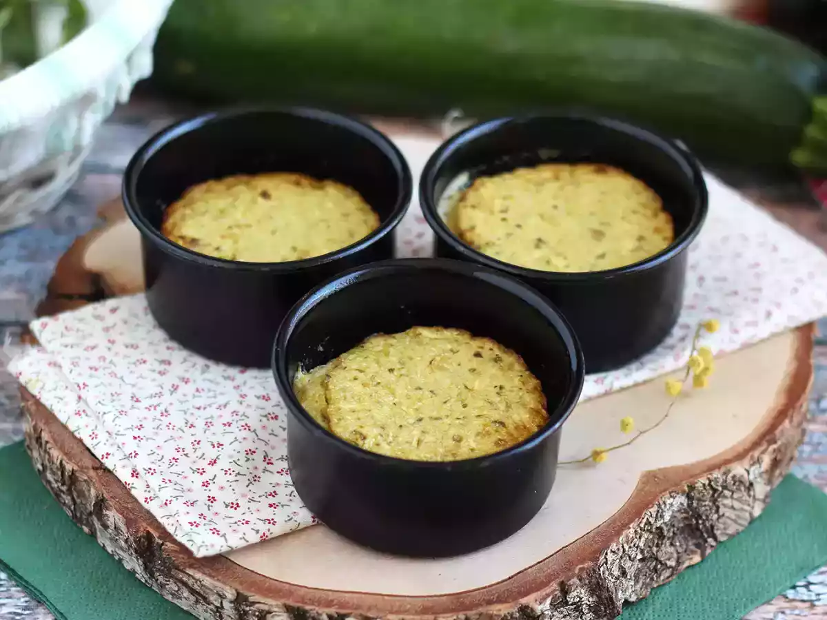 Pudim de curgete (abobrinha) e pesto