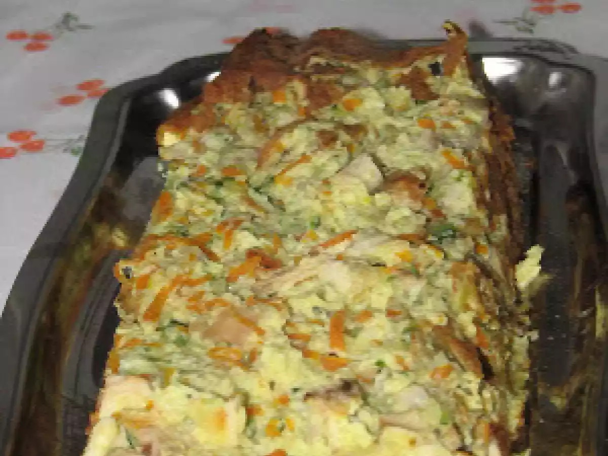 Pudim de frango com courgete
