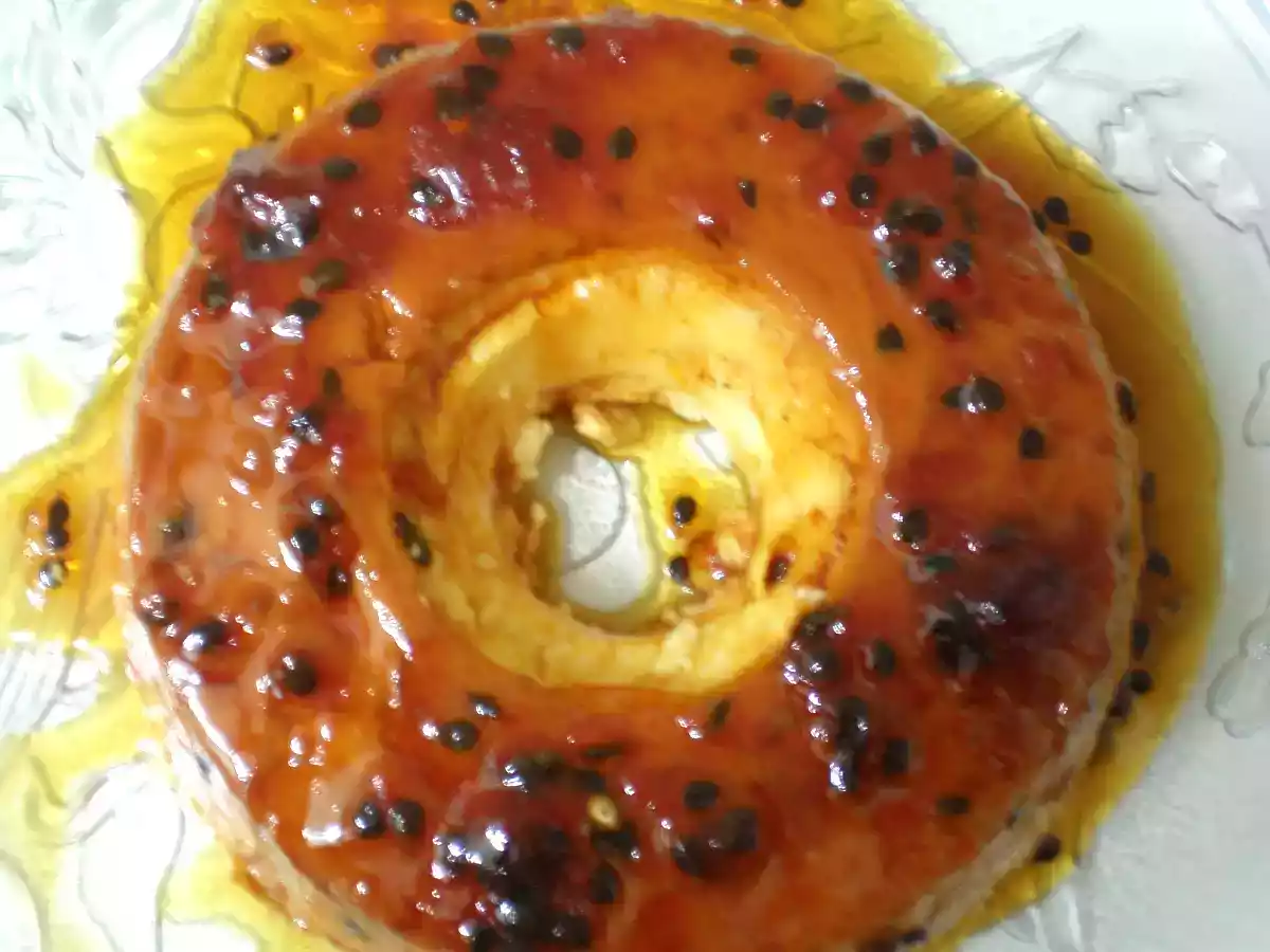 Pudim de Leite com Maracujá