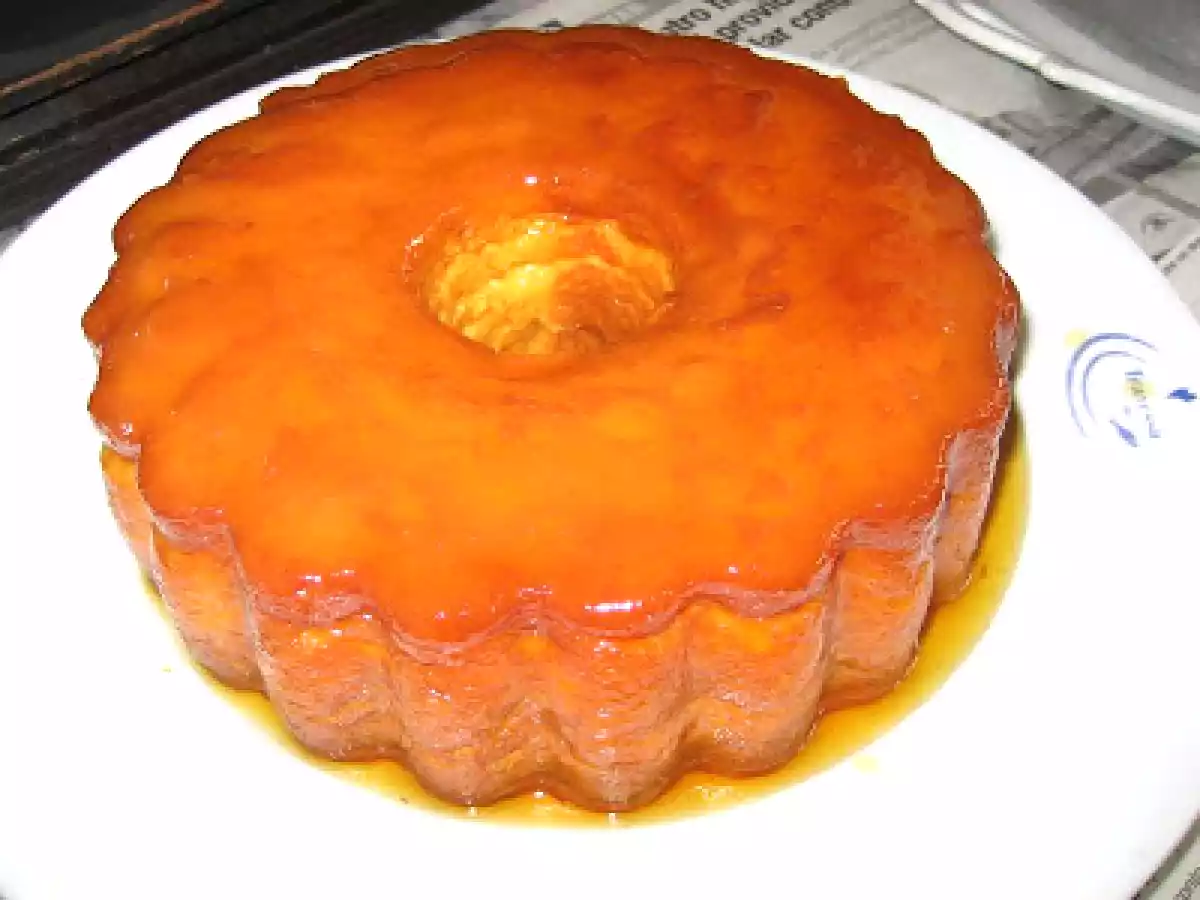 Pudim de pão e laranja