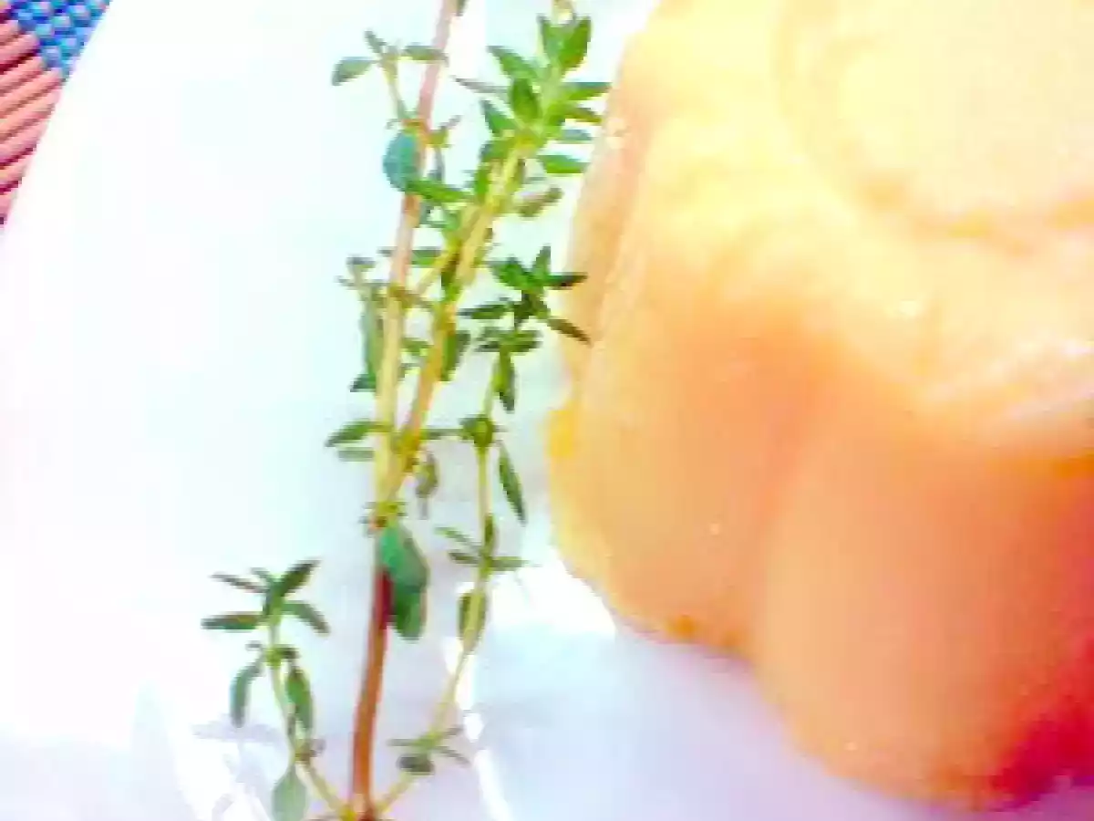 Pudim de Pêssego, Tomilho e Gengibre