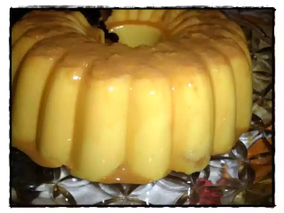 Pudim Flan com bolachas e Doce de Leite