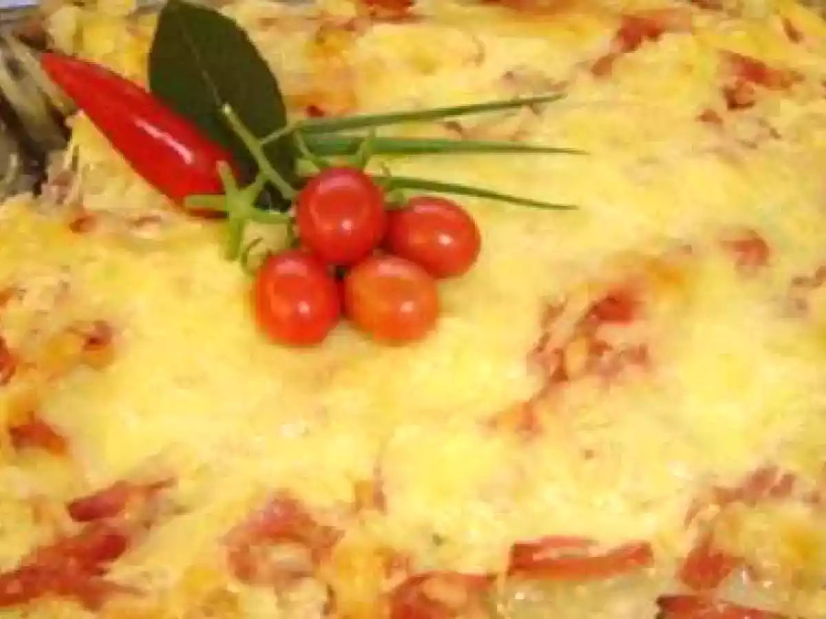 Puré de mandioca gratinado