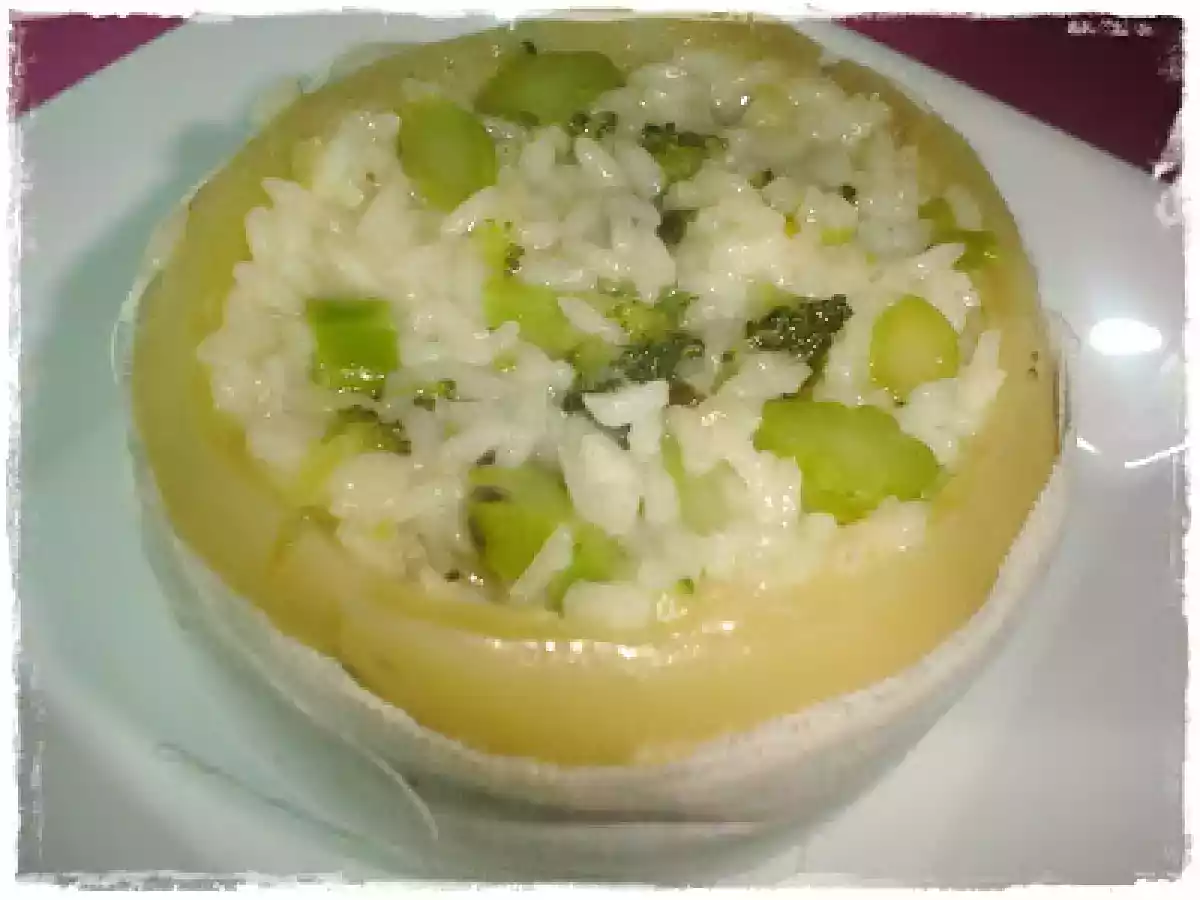 Queijo da Serra Recheado com Arroz de Pêra e Broculos