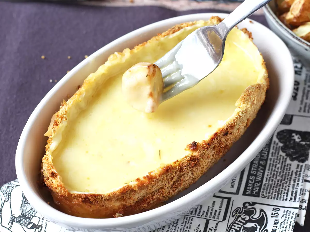 Queijo empanado crocante com batatinhas douradas na Airfryer - foto 4