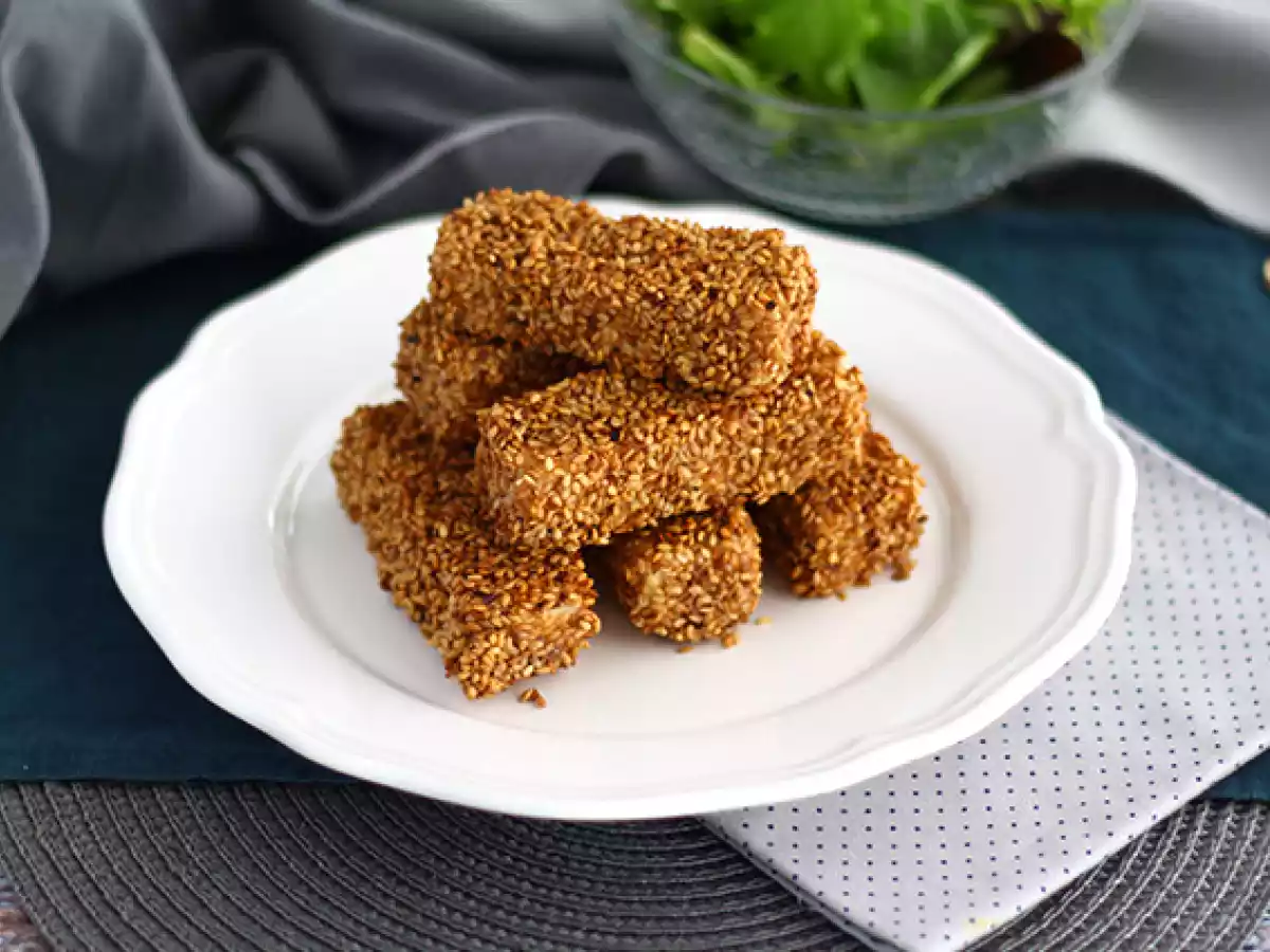 Queijo feta frito com sésamo (gergelim) - foto 2