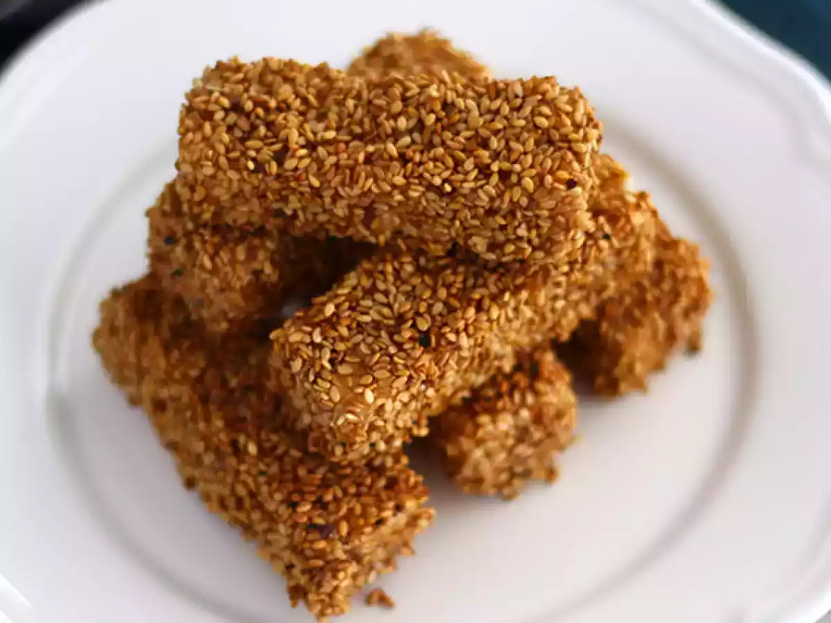 Queijo feta frito com sésamo (gergelim) - foto 3