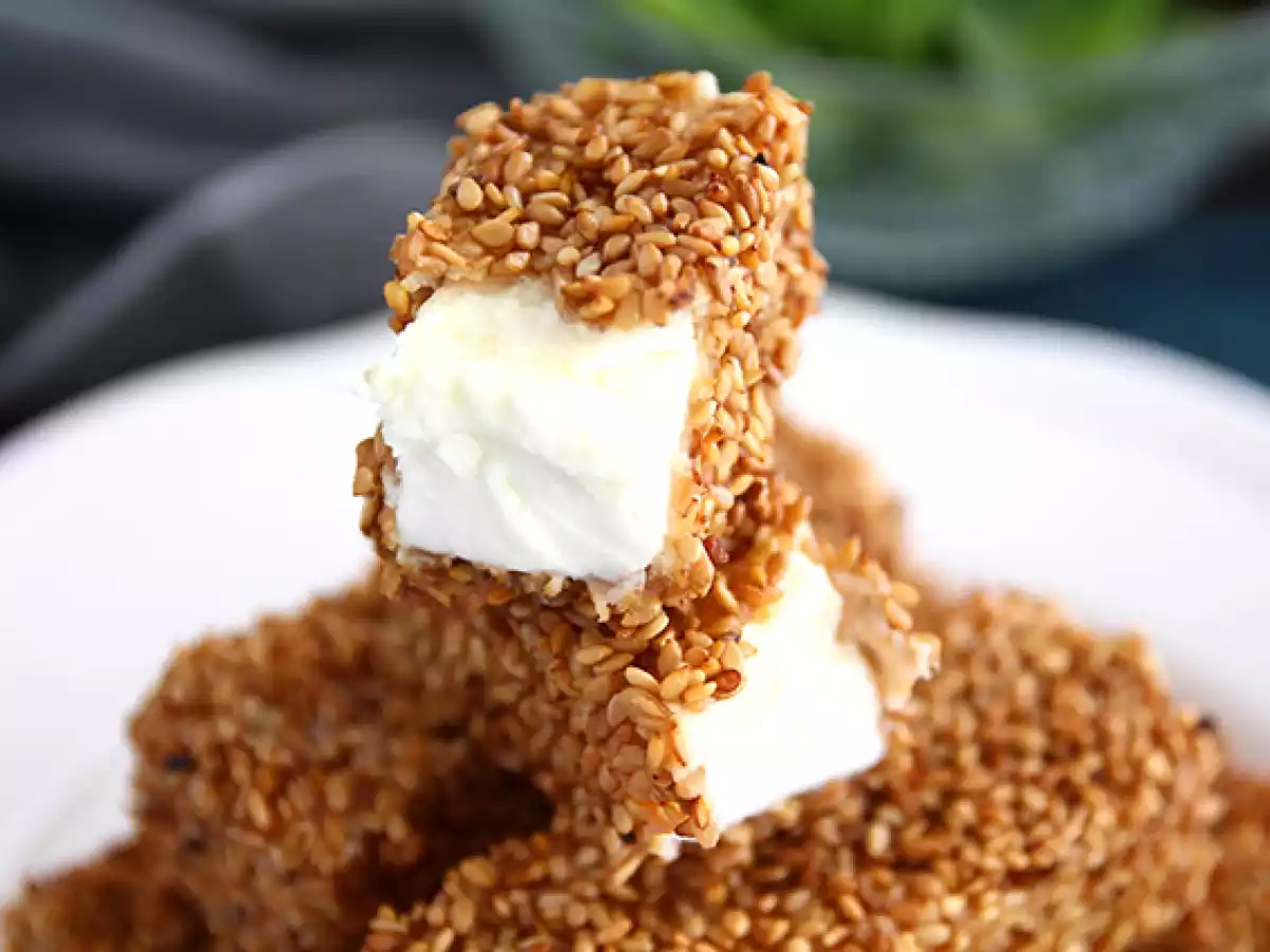Queijo feta frito com sésamo (gergelim) - foto 4