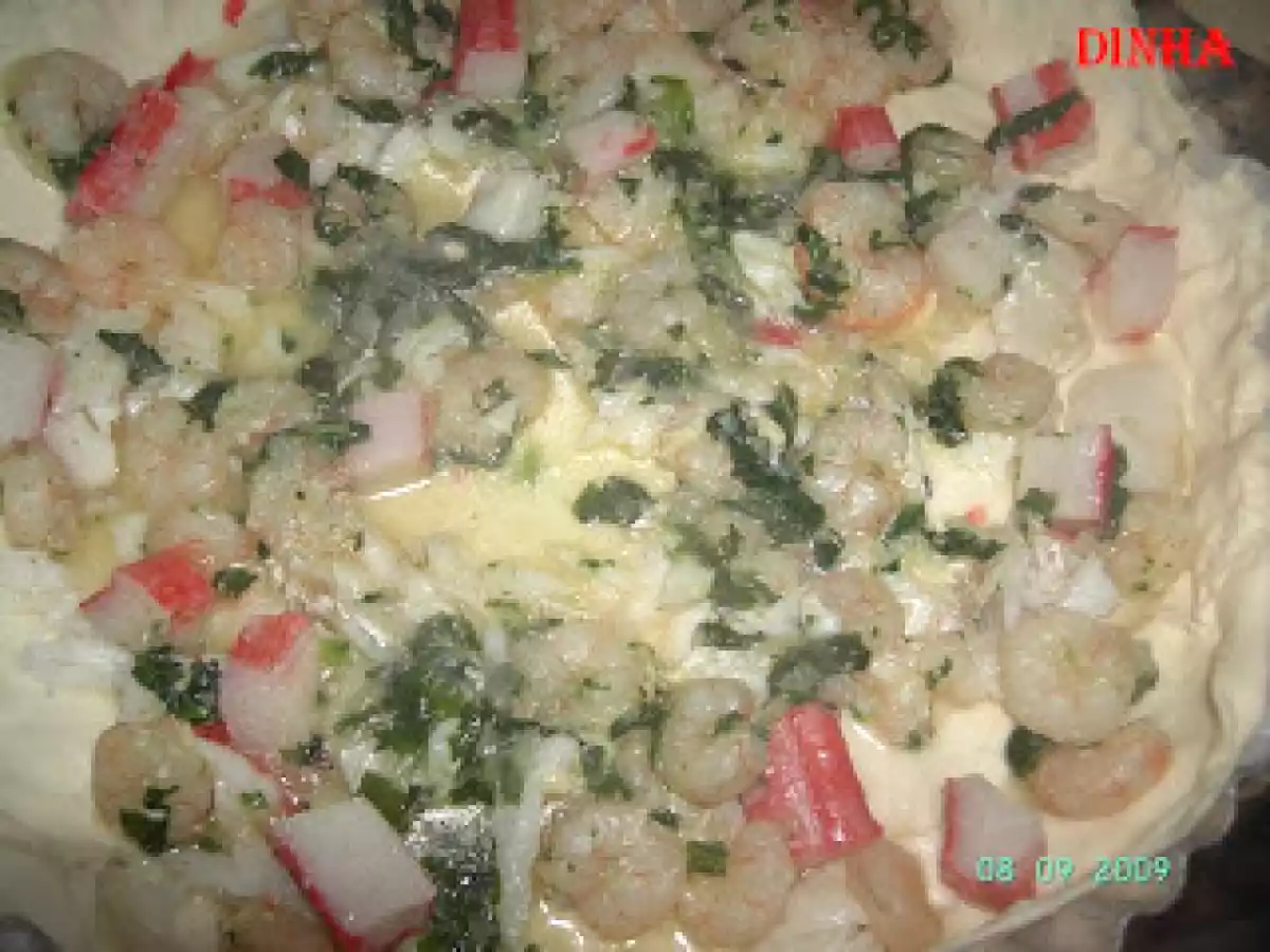 Quiche camarão e bacalhau
