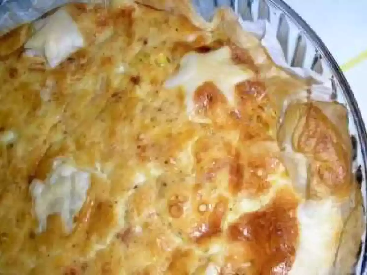 Quiche de alho francês e camarão