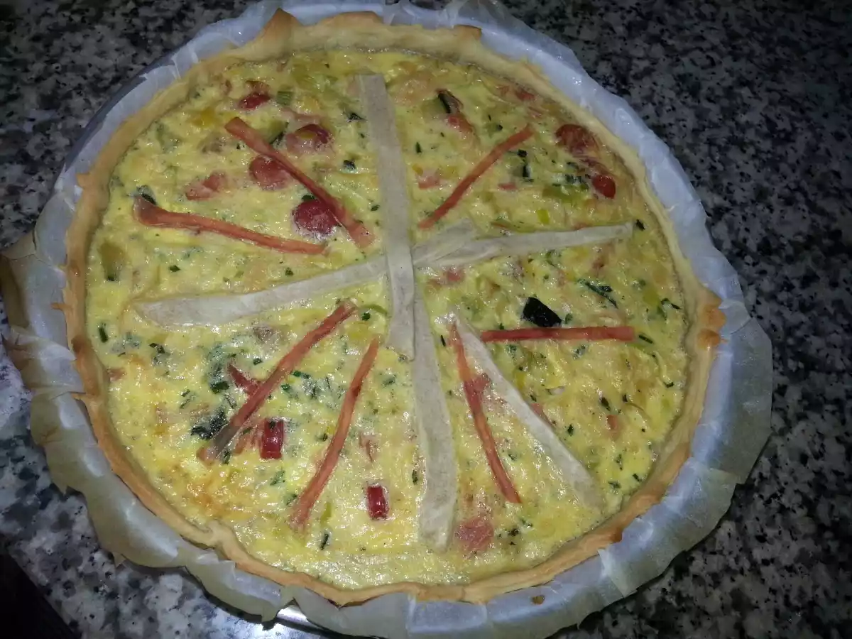 Quiche de alho frances na bimby - foto 5