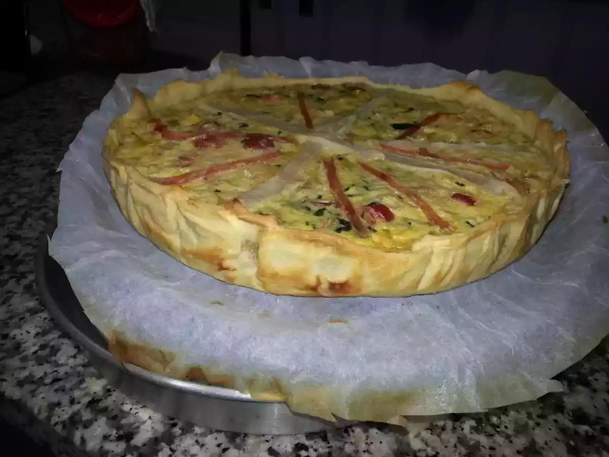 Quiche de alho frances na bimby - foto 6