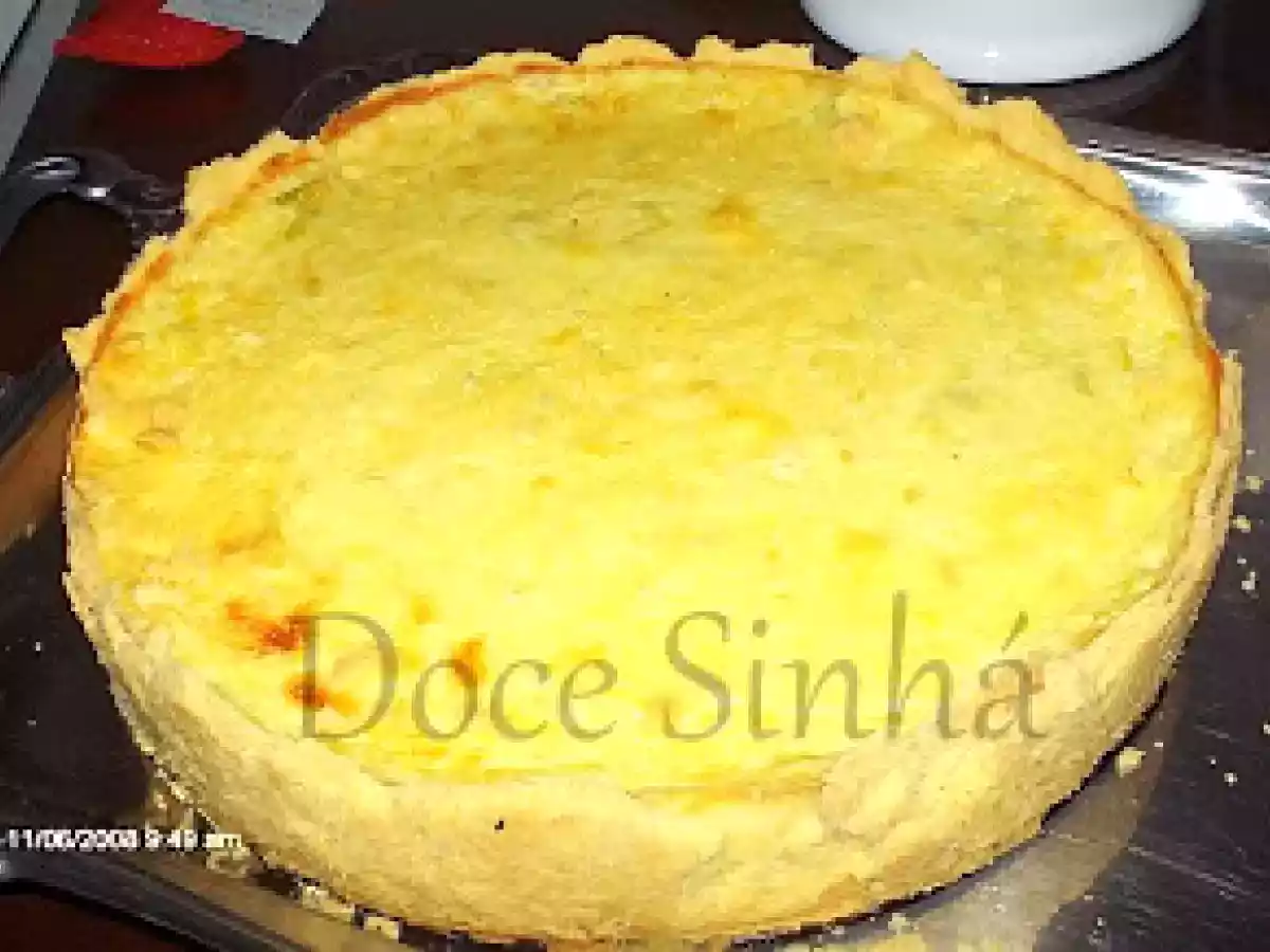 Quiche de alho-poró com frango