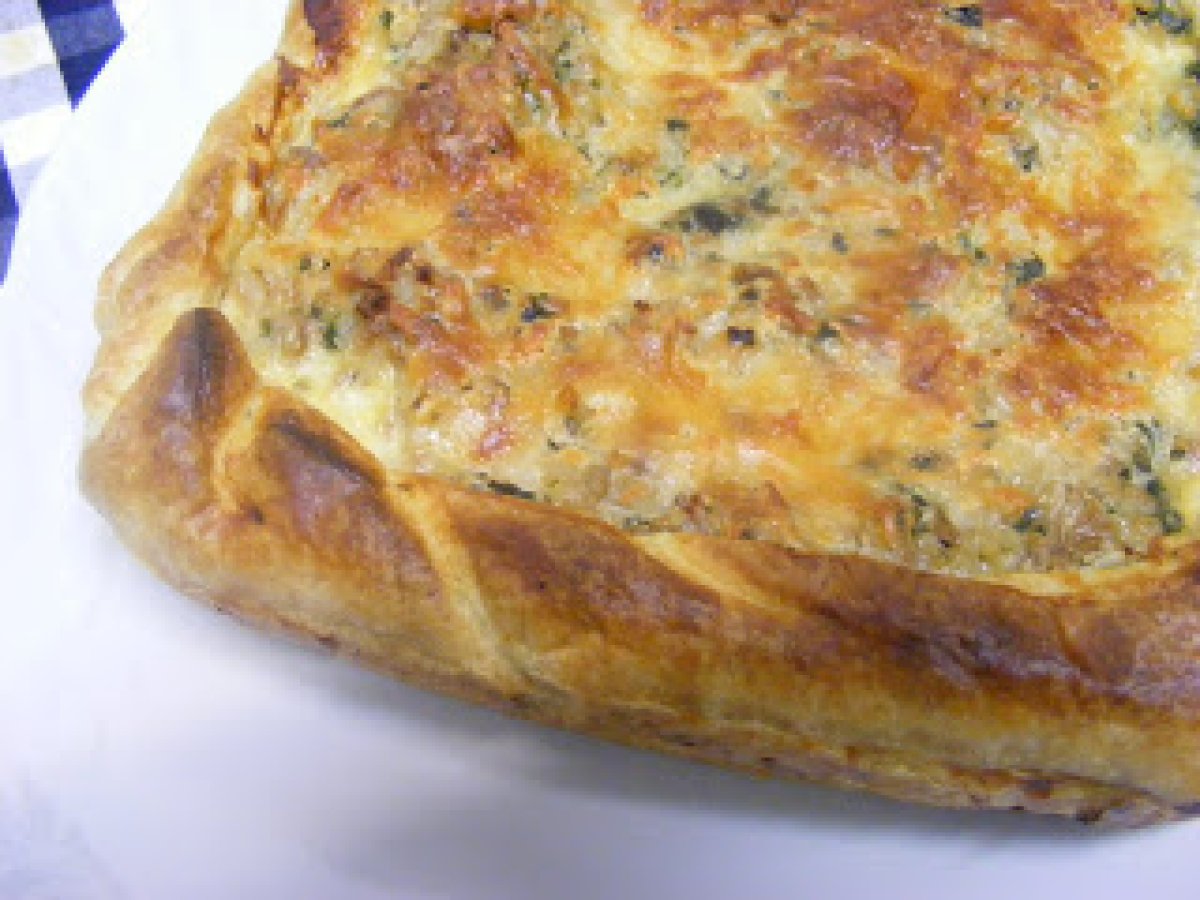Quiche de arroz integral, espinafres e atum