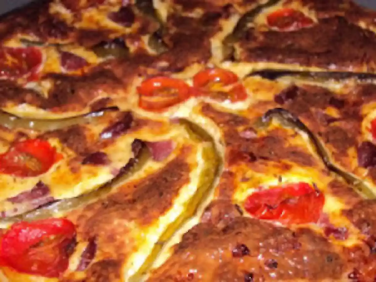 Quiche de Bacon, Queijo e Pimentos