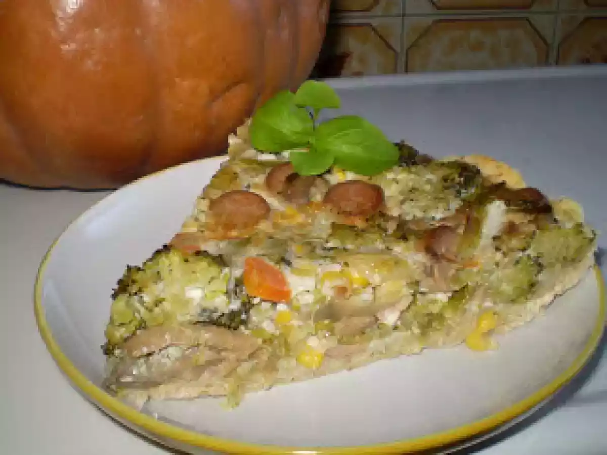Quiche de bróculos e salsichas- Desejo de Rita Palita