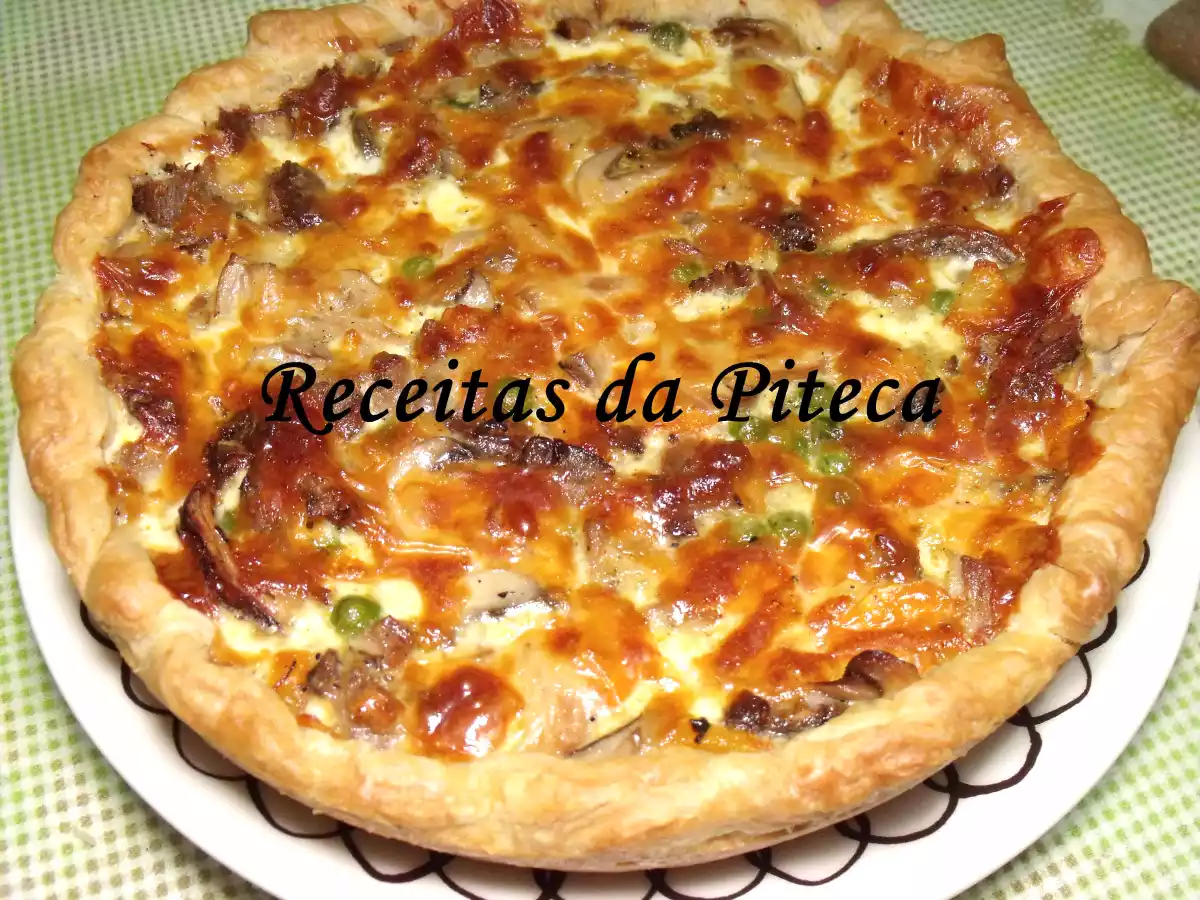 Quiche de carne grelhada e legumes