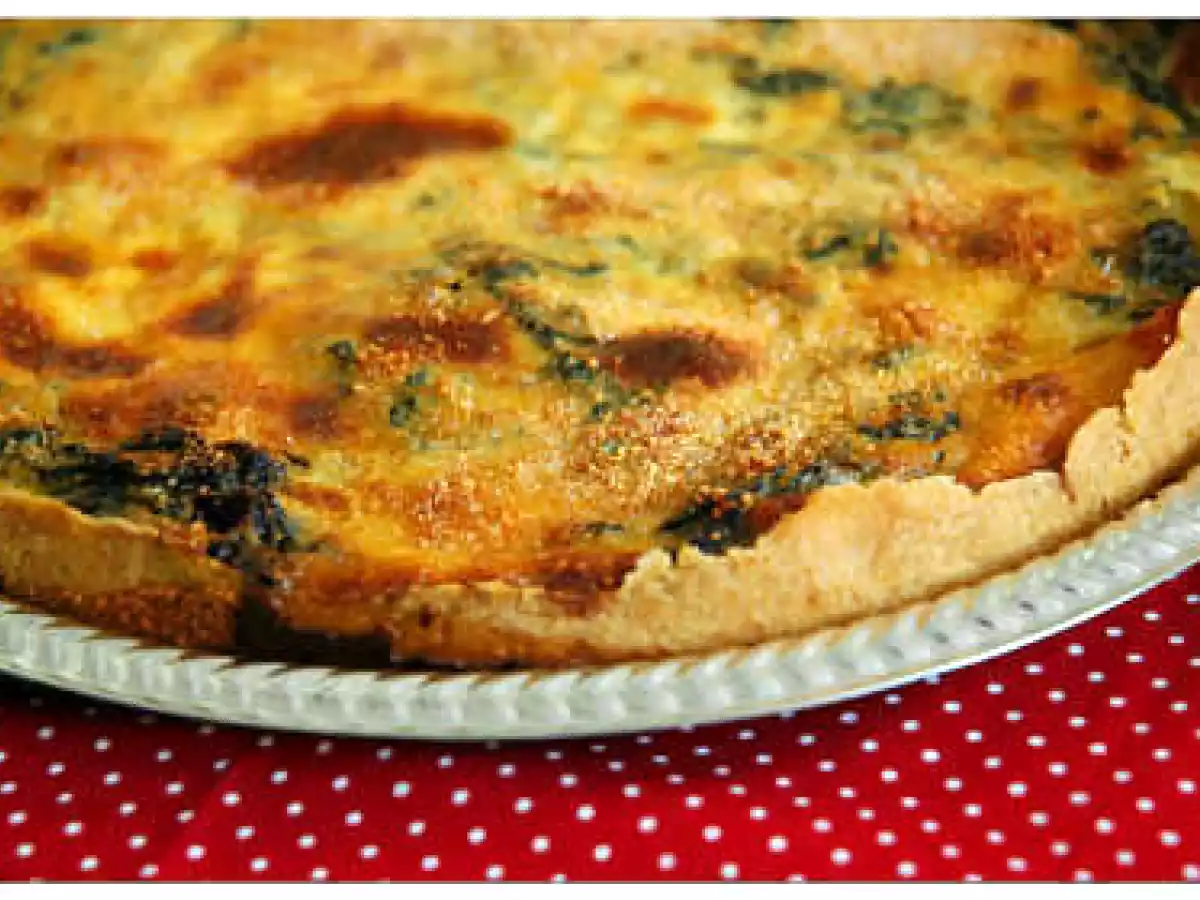 Quiche de espinafre e muçarela