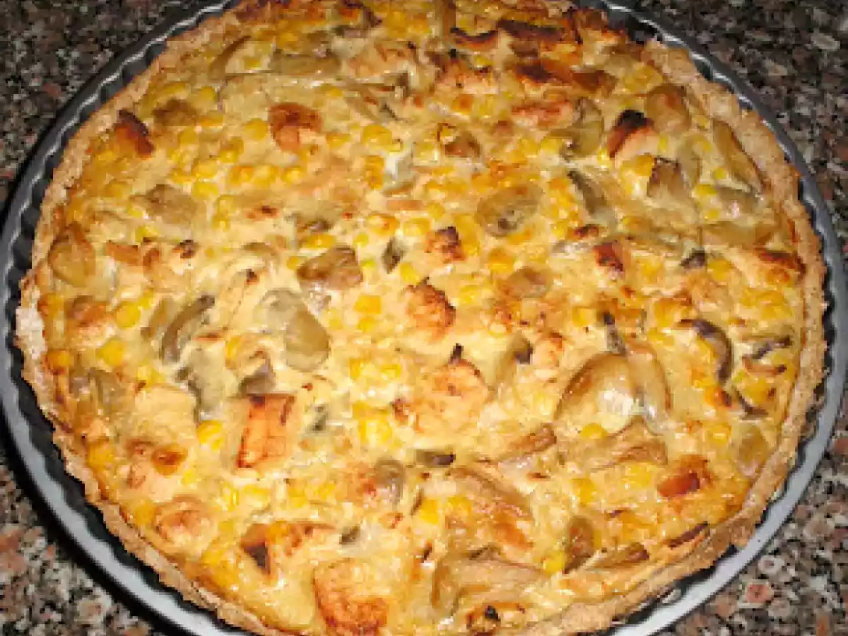 Quiche de Frango e Cogumelos