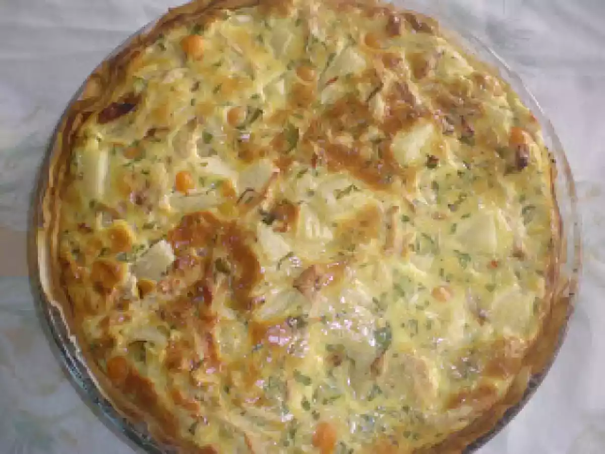Quiche de frango e mussarela