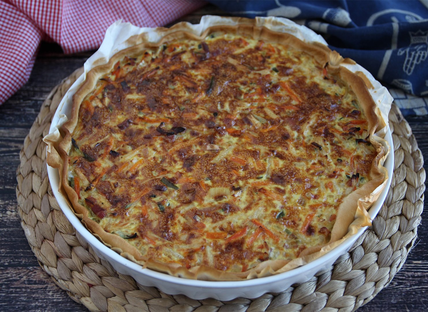 Quiche de legumes e bacon fácil e econômico Receita Petitchef