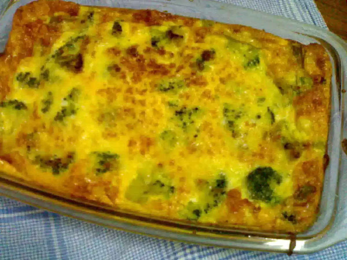 Quiche de ovos com bróculos