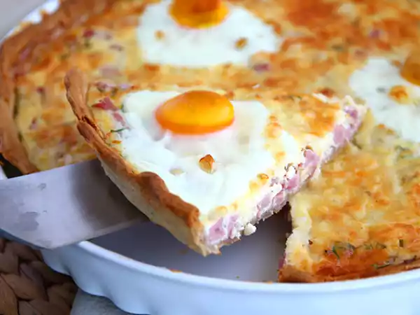 Receita Quiche de ovos e fiambre (presunto)