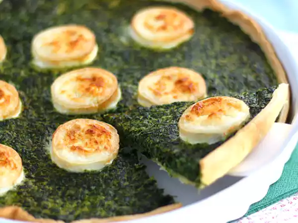 Receita Quiche de queijo de cabra e espinafre