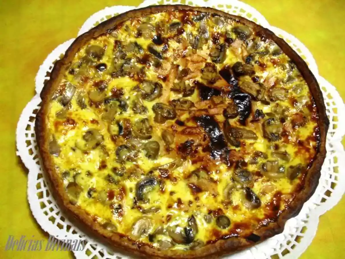 Quiche de Queijo e Fiambre e Cogumelos