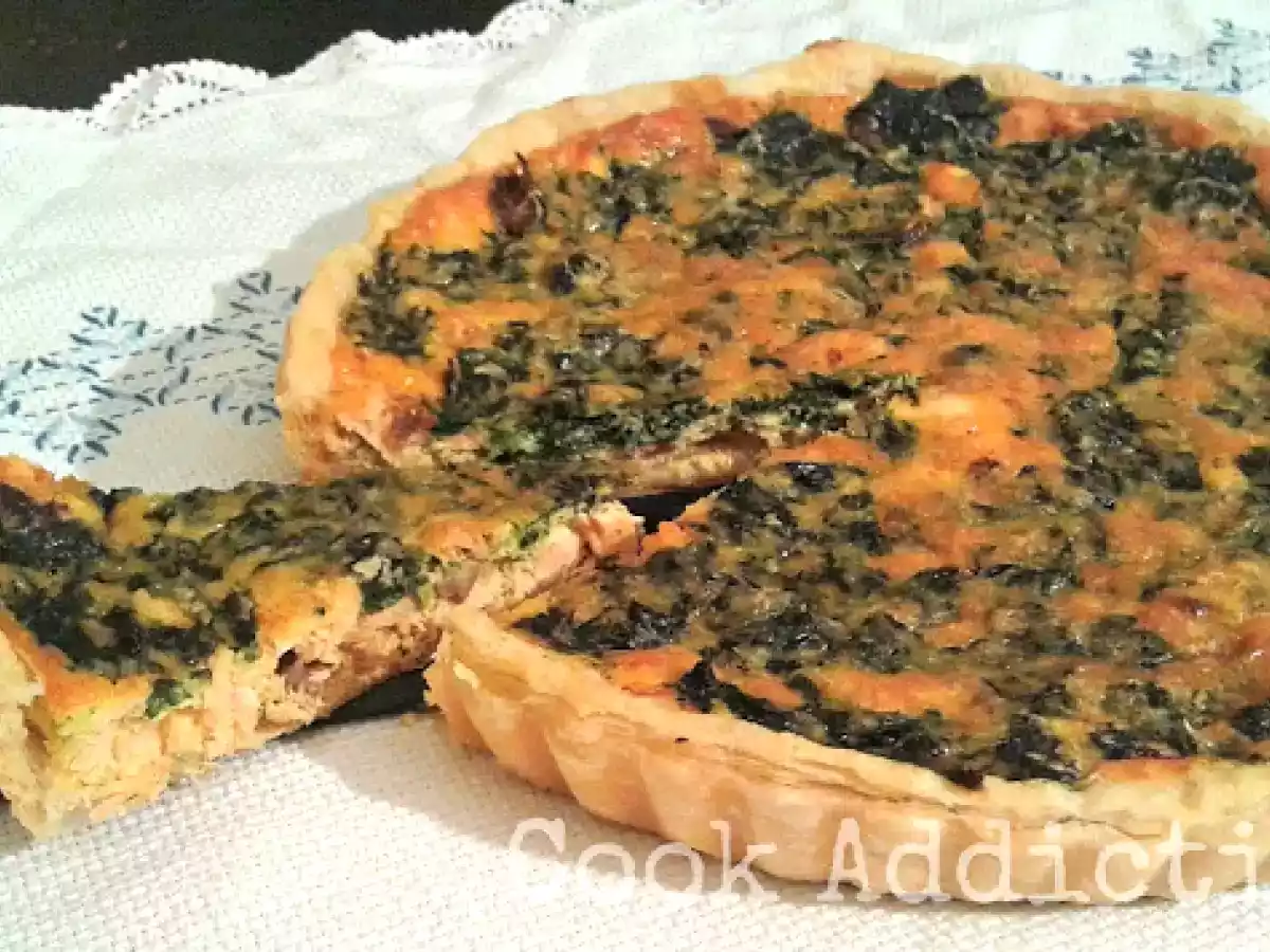 Quiche de salmão com espinafres