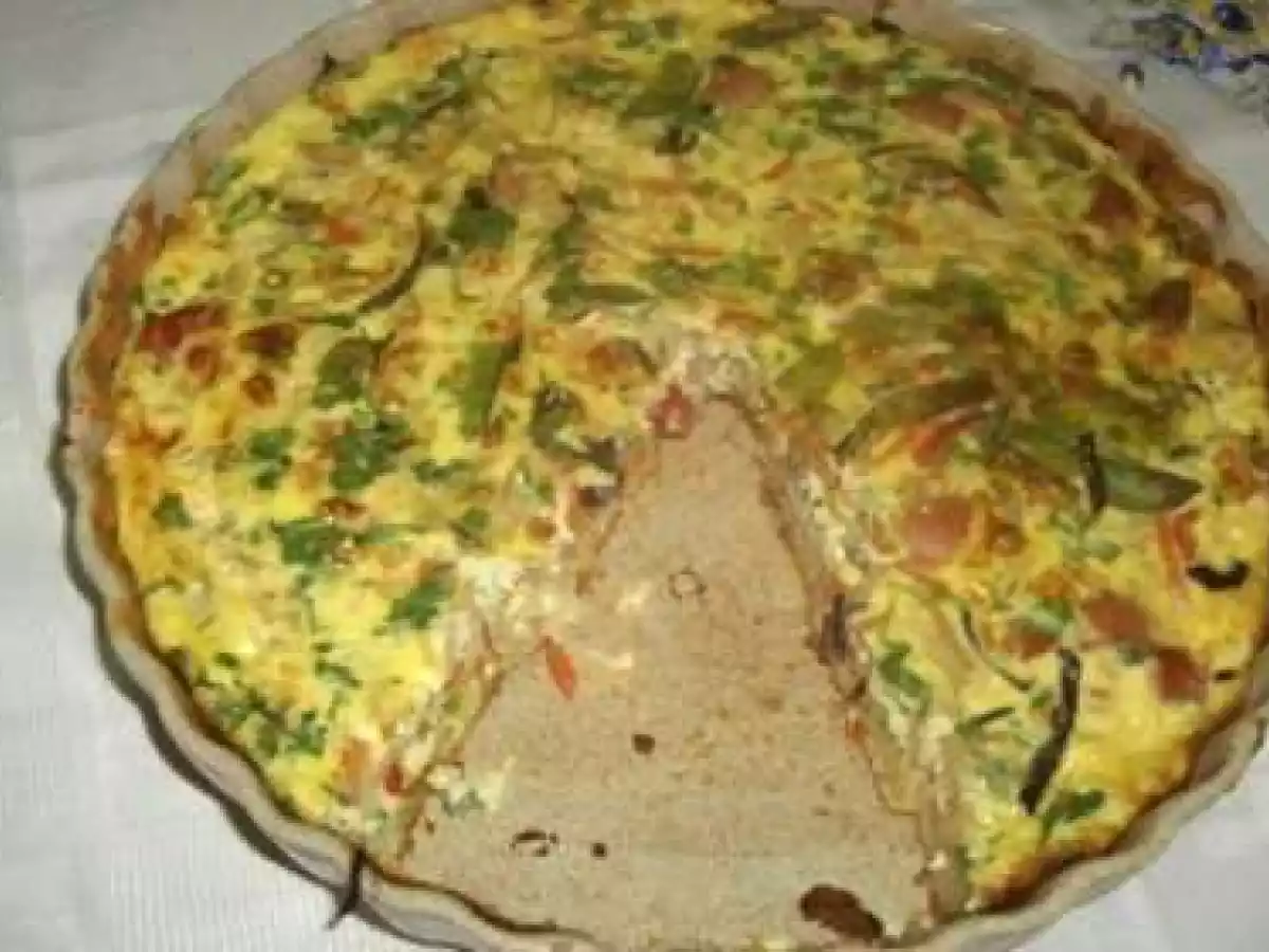 Quiche de Salsichas e Legumes Chineses