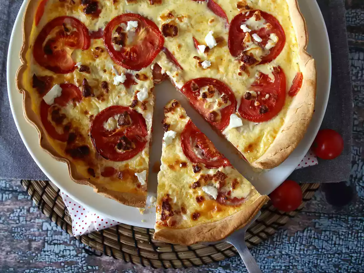 Quiche de tomate e queijo curado, altamente delicioso e perfumado! - foto 2