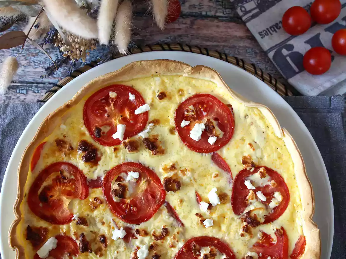 Quiche de tomate e queijo curado, altamente delicioso e perfumado! - foto 5