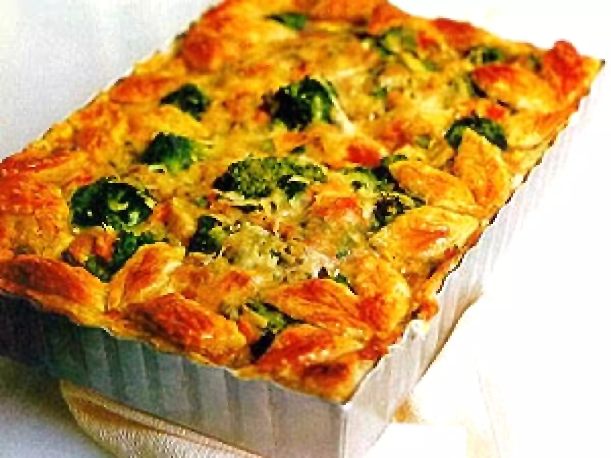 Quiche folhada de cogumelos e legumes