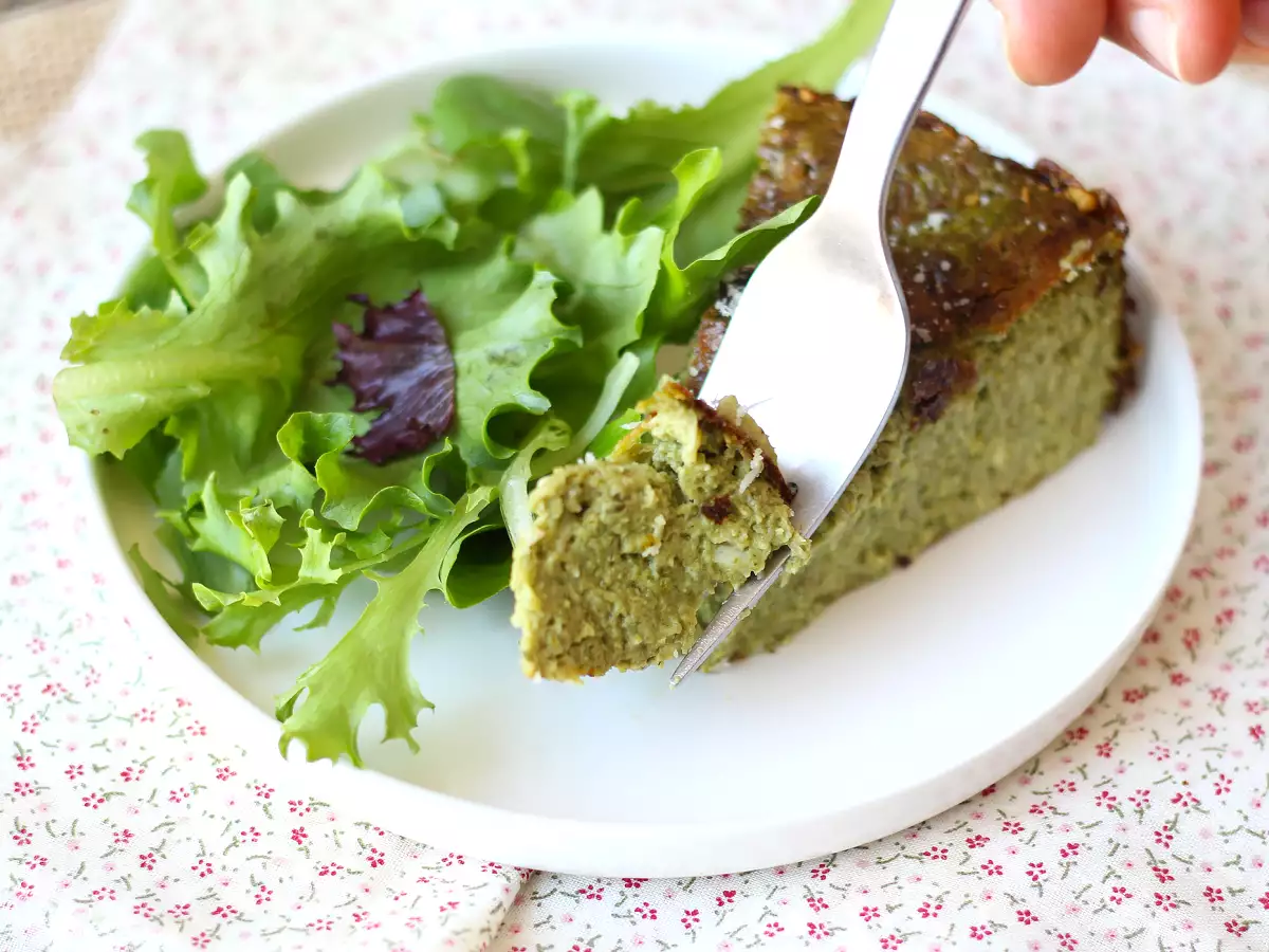 Quiche sem massa com espinafre e queijo
