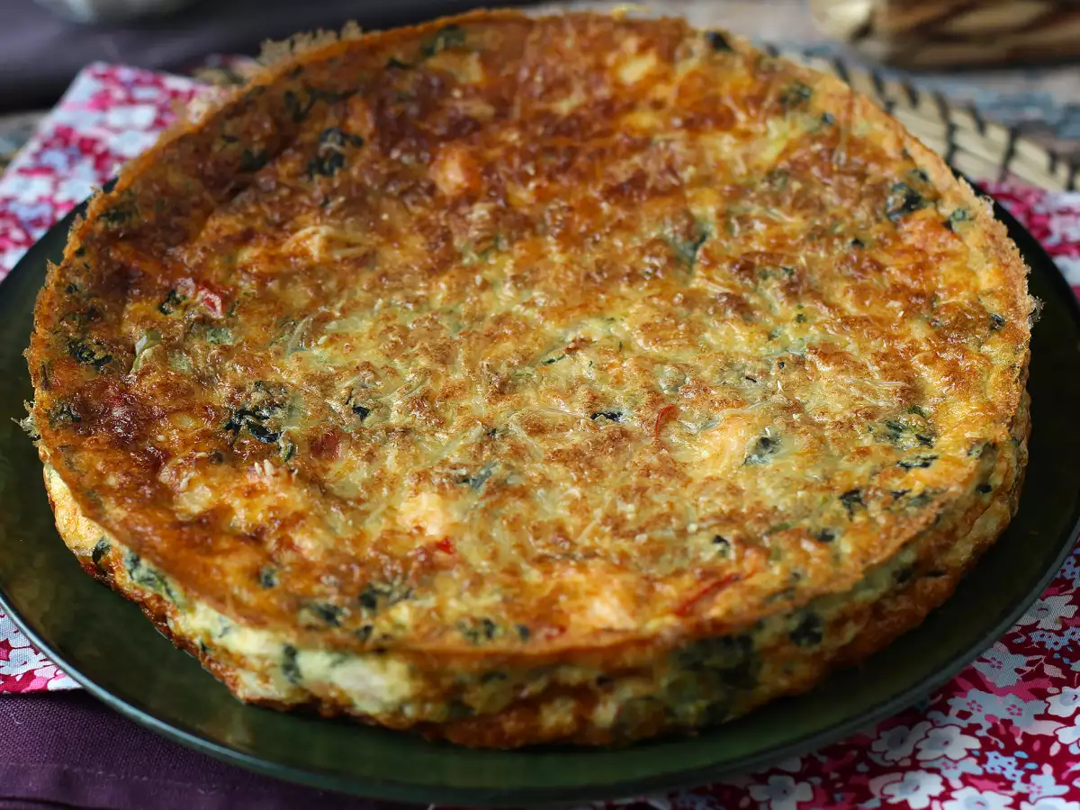 Quiche sem massa com salmão, espinafre e queijo cottage (rica em proteínas) - foto 2