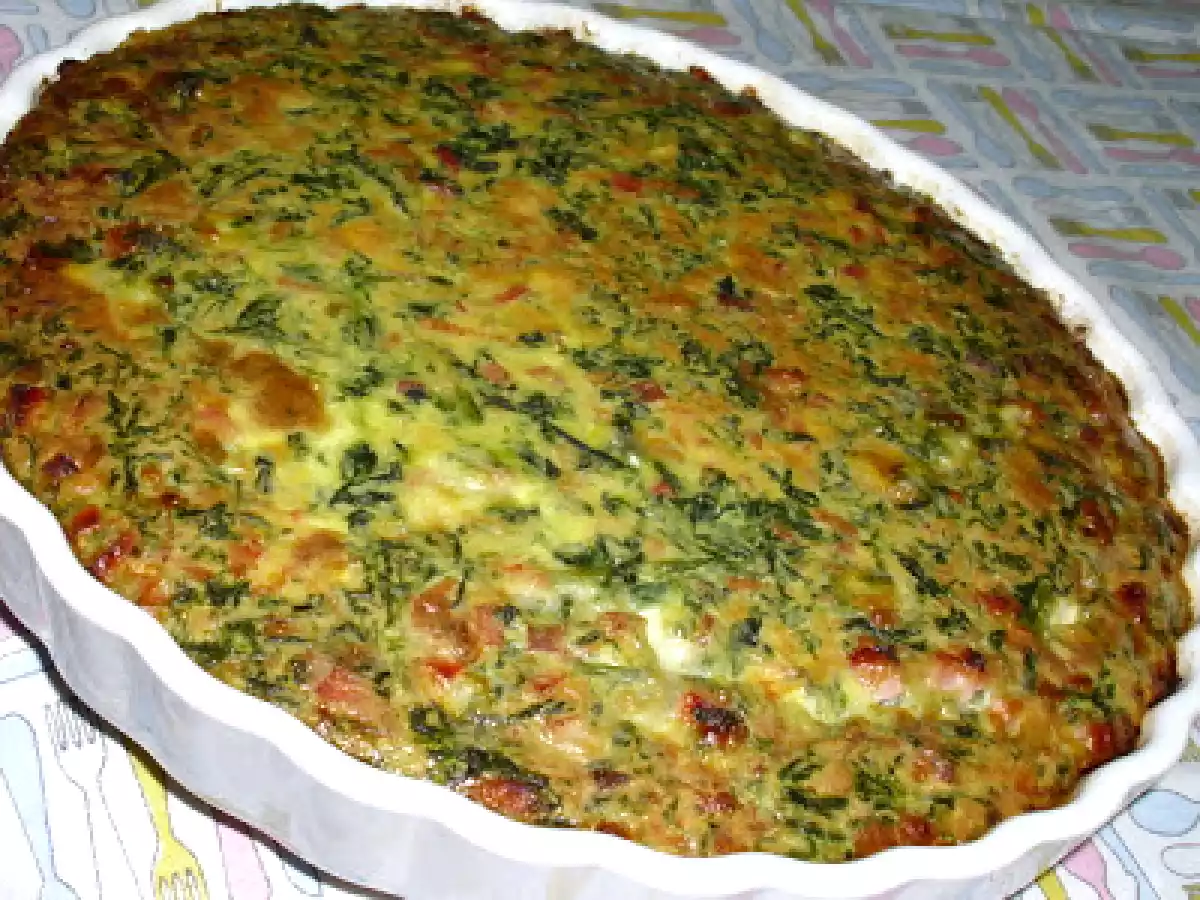 QUICHE SEM MASSA - QUICHE DE BACON, ESPINAFRE E COGUMELOS - foto 2