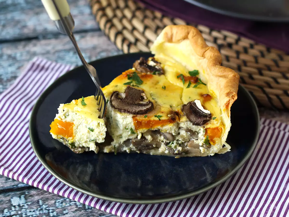 Quiche vegetariano de cogumelos e abóbora - foto 2