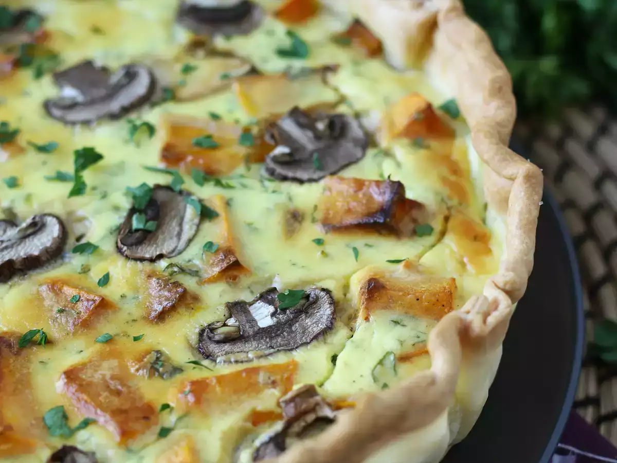 Quiche vegetariano de cogumelos e abóbora - foto 4