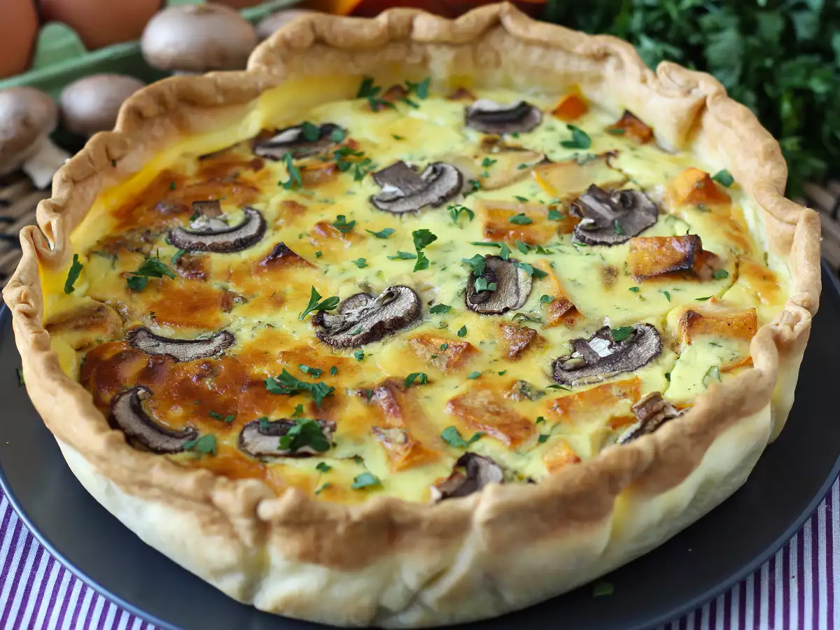 Quiche vegetariano de cogumelos e abóbora - foto 5