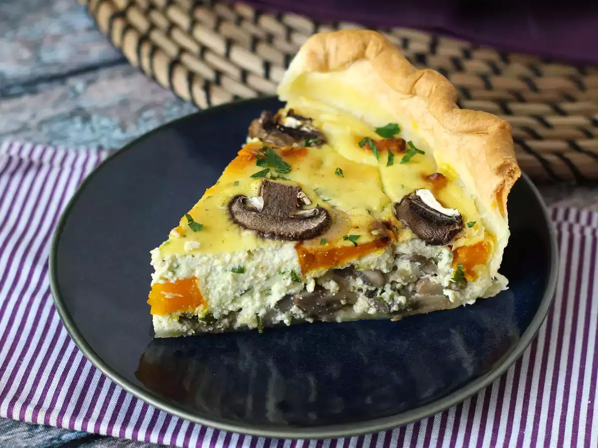 Quiche vegetariano de cogumelos e abóbora - foto 6