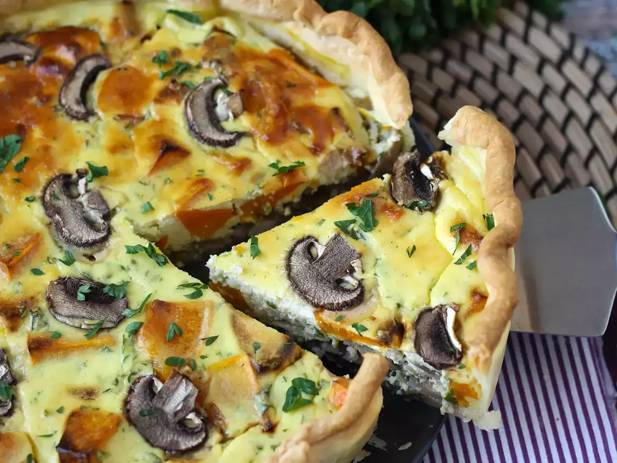 Quiche vegetariano de cogumelos e abóbora - foto 7