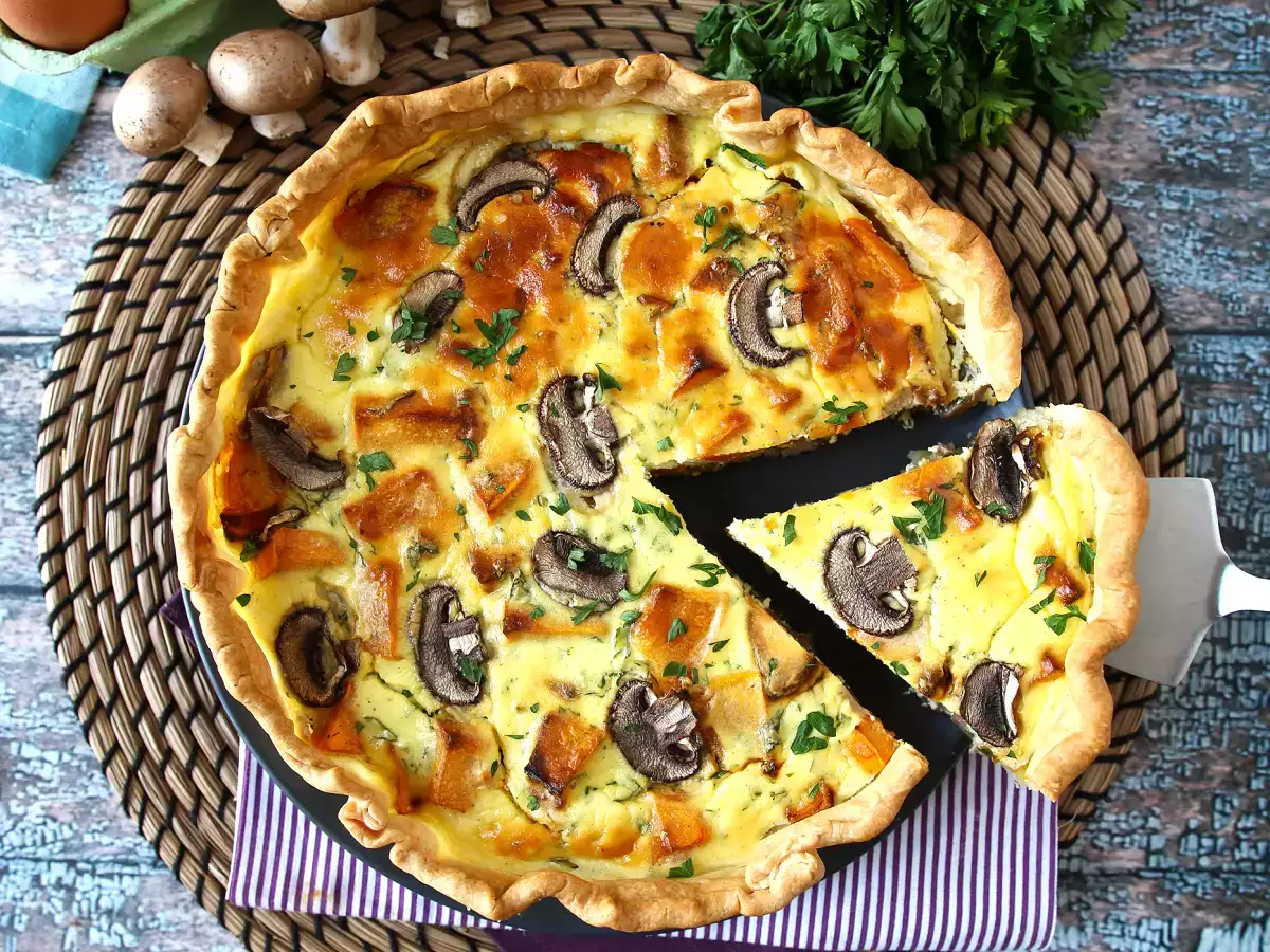 Quiche vegetariano de cogumelos e abóbora - foto 8