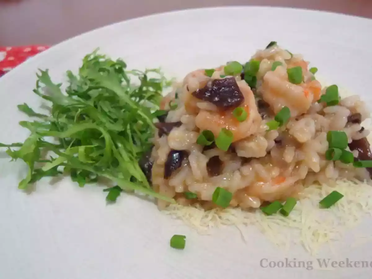 Receitas - Risoto de Camarão ao Funghi